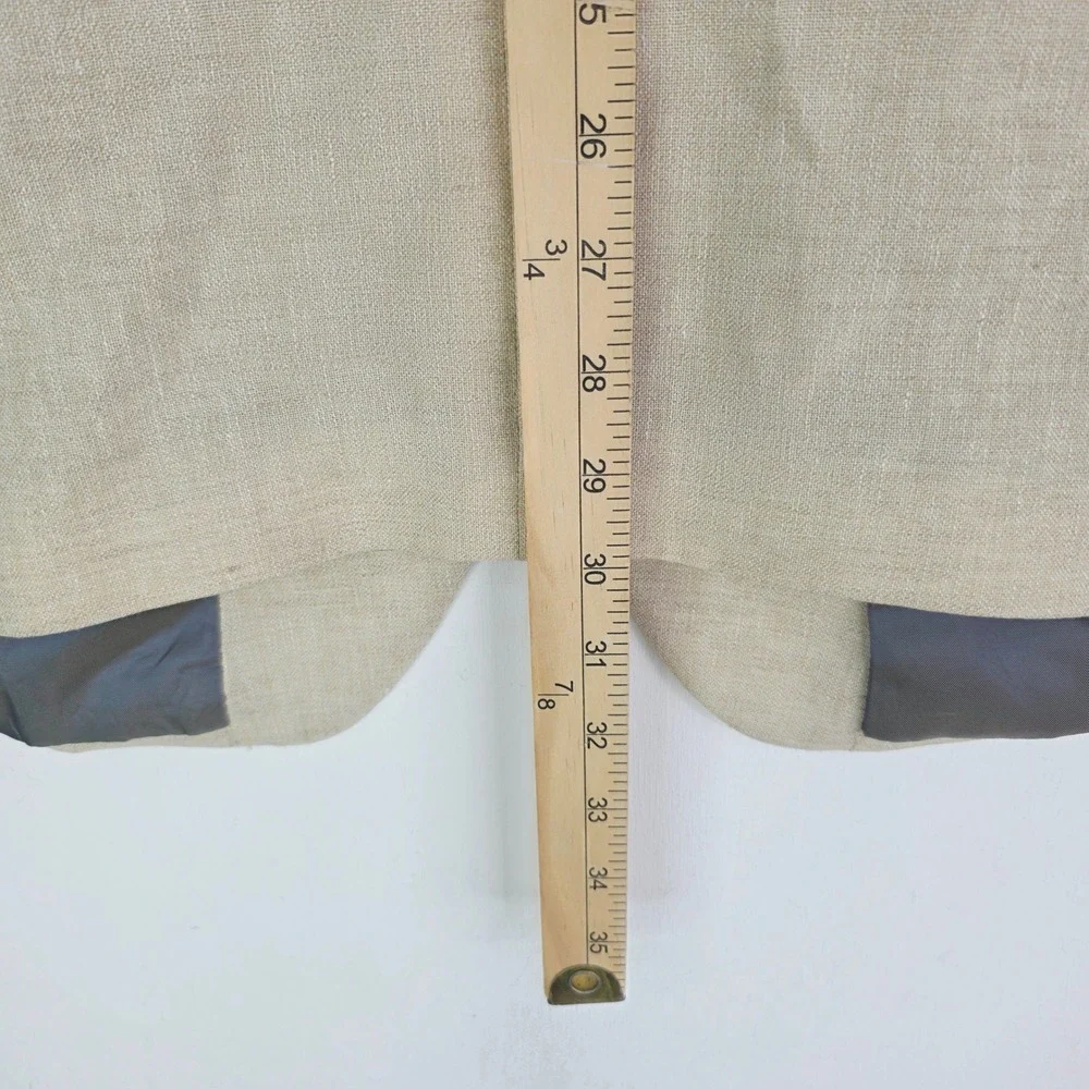 Jos A Bank Mens 50R Blazer Sport Coat Beige Tan Traditional Fit Two Button Linen